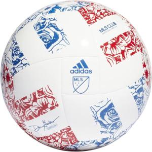 adidas MLS Soccer Ball(White/Power Blue/Team Colleg Red)