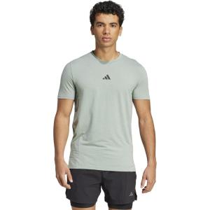 adidas Men’s Designed for Training Workout T-Shirt(Silver Green)