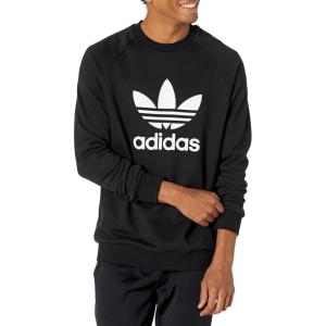 adidas Mens Trefoil Crew Neck Sweatshirt Casual – Black(Black/White)