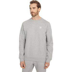 adidas Mens Trefoil Crew Neck Sweatshirt Casual – Black(Medium Grey Heather)