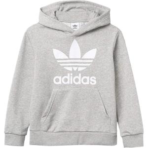 adidas Originals Kids’ Trefoil Hoodie(Medium Grey Heather/White)