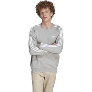 adidas Originals Men’s Adicolor Classics 3-Stripes Crew(Medium Grey Heather)