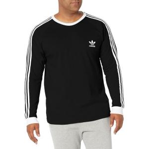 adidas Originals Men’s Adicolor Classics 3-Stripes Long Sleeve Tee(Black)