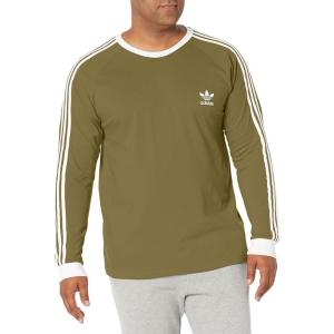 adidas Originals Men’s Adicolor Classics 3-Stripes Long Sleeve Tee(Focus Olive)