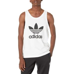 adidas Originals Men’s Adicolor Trefoil Tank Top(White/Black)