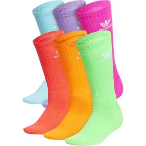 adidas Originals Trefoil (6-Pair) Crew Sock(Brightred/Lightaquablue/Lucidfuchsiapink)