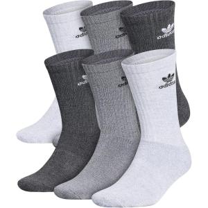 adidas Originals Trefoil (6-Pair) Crew Sock(Grey/Onix Grey/Black)