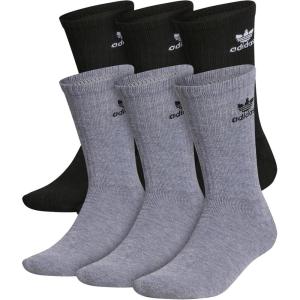 adidas Originals Trefoil (6-Pair) Crew Sock(Heather Grey/Black/White)