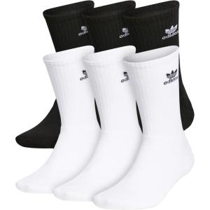 adidas Originals Trefoil (6-Pair) Crew Sock(White/Black)