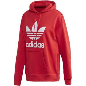 adidas Originals Women’s Adidas Adicolor Trefoil Hoodie(Lush Red/White)