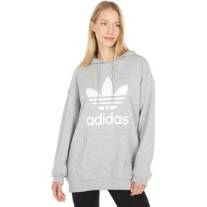 adidas Originals Women’s Adidas Adicolor Trefoil Hoodie(Medium Grey Heather 4)