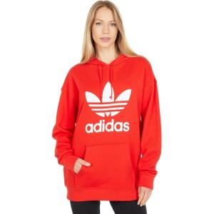 adidas Originals Women’s Adidas Adicolor Trefoil Hoodie(Red)
