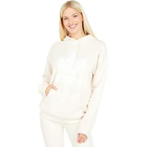 adidas Originals Women’s Adidas Adicolor Trefoil Hoodie(Wonder White)