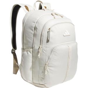 adidas Prime Backpack for Work, Travel Bag for Women and Men with Padded Compartment for Laptop, Black/White/2, One Size(Alumina Beige/White)