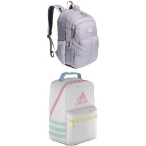 adidas Prime Backpack for Work, Travel Bag for Women and Men with Padded Compartment for Laptop, Black/White/2, One Size(Grey/Onix Grey + White/Clear Blue/Pink)
