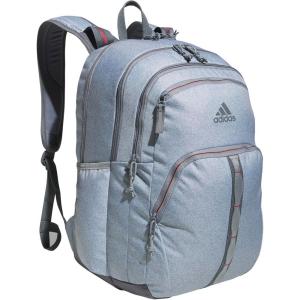 adidas Prime Backpack for Work, Travel Bag for Women and Men with Padded Compartment for Laptop, Black/White/2, One Size(Twill Grey/Grey/Better Scarlet/2)