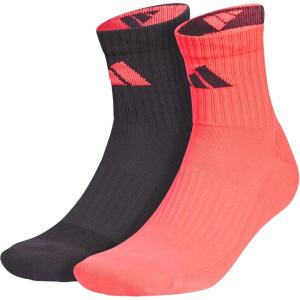 adidas Pure Training High Quarter Sports Performance Socks (2-Pair)(Aurora Black/Turbo Pink)