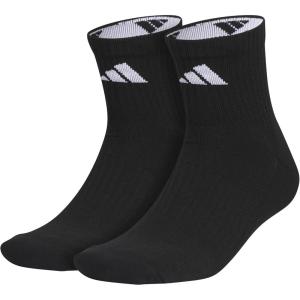 adidas Pure Training High Quarter Sports Performance Socks (2-Pair)(Black/White/Onix Grey)