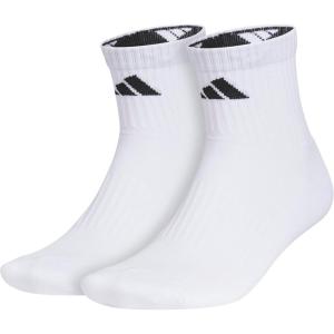 adidas Pure Training High Quarter Sports Performance Socks (2-Pair)(White/Black)
