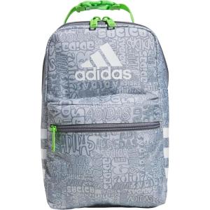 adidas Santiago Lunch Bag Cooler for Women and Men, Insulated Food Container Box with Mesh Pocket, Black/White/3.0, One Size(Adi Font Madness Stone Grey/Grey/Lucid Lime Green/3.0)