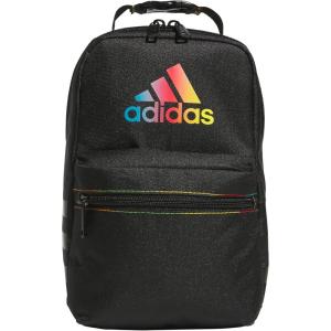 adidas Santiago Lunch Bag Cooler for Women and Men, Insulated Food Container Box with Mesh Pocket, Black/White/3.0, One Size(Black Rainbow/3.0)