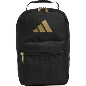 adidas Santiago Lunch Bag Cooler for Women and Men, Insulated Food Container Box with Mesh Pocket, Black/White/3.0, One Size(Black/Gold Metallic/3.0)