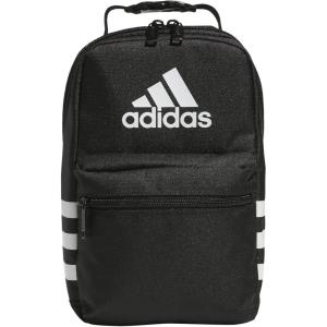 adidas Santiago Lunch Bag Cooler for Women and Men, Insulated Food Container Box with Mesh Pocket, Black/White/3.0, One Size(Black/White)
