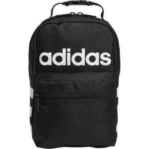 adidas Santiago Lunch Bag Cooler for Women and Men, Insulated Food Container Box with Mesh Pocket, Black/White/3.0, One Size(Black/White/2.0)