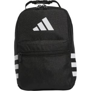 adidas Santiago Lunch Bag Cooler for Women and Men, Insulated Food Container Box with Mesh Pocket, Black/White/3.0, One Size(Black/White/3.0)
