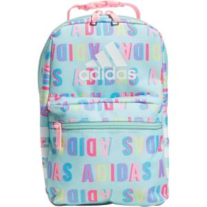 adidas Santiago Lunch Bag Cooler for Women and Men, Insulated Food Container Box with Mesh Pocket, Black/White/3.0, One Size(Hall Pass Semi Flash Aqua/Pink Spark/3.0)