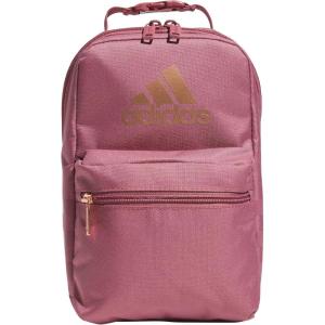 adidas Santiago Lunch Bag Cooler for Women and Men, Insulated Food Container Box with Mesh Pocket, Black/White/3.0, One Size(Preloved Crimson/Rose Gold/3.0)