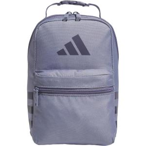 adidas Santiago Lunch Bag Cooler for Women and Men, Insulated Food Container Box with Mesh Pocket, Black/White/3.0, One Size(Silver Violet Purple/Preloved Violet/3.0)