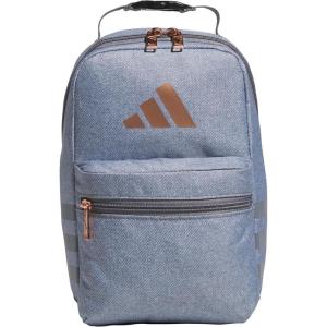 adidas Santiago Lunch Bag Cooler for Women and Men, Insulated Food Container Box with Mesh Pocket, Black/White/3.0, One Size(Twill Grey/Rose Gold/3.0)