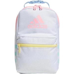 adidas Santiago Lunch Bag Cooler for Women and Men, Insulated Food Container Box with Mesh Pocket, Black/White/3.0, One Size(Twill White/Clear Sky Blue/Pink Spark/3.0)