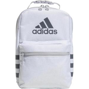 adidas Santiago Lunch Bag Cooler for Women and Men, Insulated Food Container Box with Mesh Pocket, Black/White/3.0, One Size(Twill White/Lgh Solid Grey/Onix Grey/3.0)