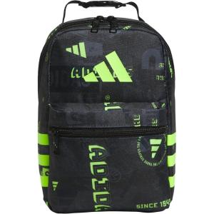 adidas Santiago Lunch Bag Cooler for Women and Men, Insulated Food Container Box with Mesh Pocket, Black/White/3.0, One Size(Upscaled Mix-black/Black/Lucid Lemon Yellow/3.0)