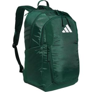 adidas Stadium Team Sports Backpack (36L) + 750 ml (28 oz) Refillable Plastic Sport Water Bottle, Navy Blue 2 + Blue/Silver Metallic, One Size(Dark Green/4.0)