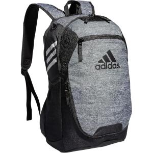 adidas Stadium Team Sports Backpack (36L) + 750 ml (28 oz) Refillable Plastic Sport Water Bottle, Navy Blue 2 + Blue/Silver Metallic, One Size(Jersey Onix Grey/3.0)