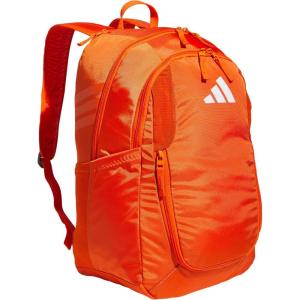 adidas Stadium Team Sports Backpack (36L) + 750 ml (28 oz) Refillable Plastic Sport Water Bottle, Navy Blue 2 + Blue/Silver Metallic, One Size(Orange/4.0)
