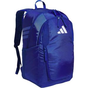 adidas Stadium Team Sports Backpack (36L) + 750 ml (28 oz) Refillable Plastic Sport Water Bottle, Navy Blue 2 + Blue/Silver Metallic, One Size(Royal Blue/4.0)