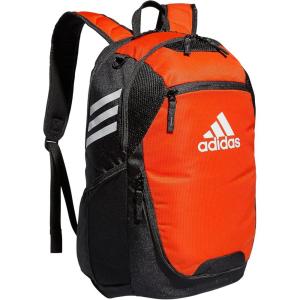 adidas Stadium Team Sports Backpack (36L) + 750 ml (28 oz) Refillable Plastic Sport Water Bottle, Navy Blue 2 + Blue/Silver Metallic, One Size(Team Orange)