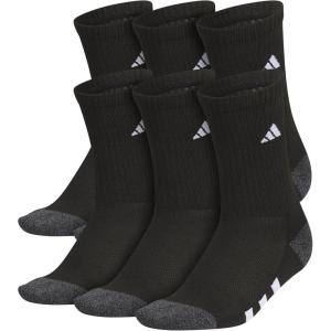 adidas Unisex Youth Athletic Cushioned 6-Pack, Crew Socks Kids for Sports, Durable & Breathable(Black/Onix Grey/White)