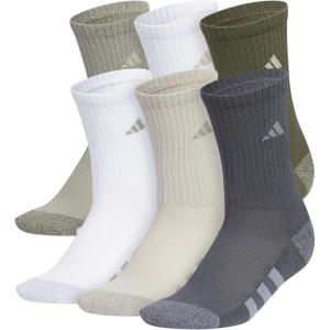 adidas Unisex Youth Athletic Cushioned 6-Pack, Crew Socks Kids for Sports, Durable & Breathable(Silver Pebble Grey/Putty Grey/White)