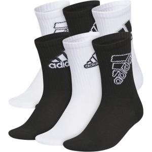 adidas Unisex Youth Athletic Cushioned 6-Pack, Crew Socks Kids for Sports, Durable & Breathable(White/Black/Mix)