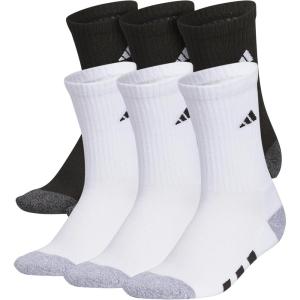 adidas Unisex Youth Athletic Cushioned 6-Pack, Crew Socks Kids for Sports, Durable & Breathable(White/Black/White)
