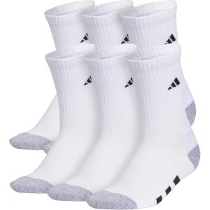 adidas Unisex Youth Athletic Cushioned 6-Pack, Crew Socks Kids for Sports, Durable & Breathable(White/Grey/Black)