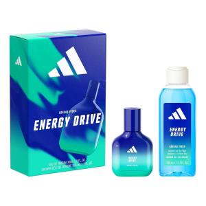 adidas Vibes Energy Drive Eau de Parfum 1.6 fl oz (Pack of 1), Notes of Fougere, Lavender, and Vanilla, Unisex Fragrance, Long Lasting, Sporty Fragrance, Travel Size(Giftset – Energy Drive)