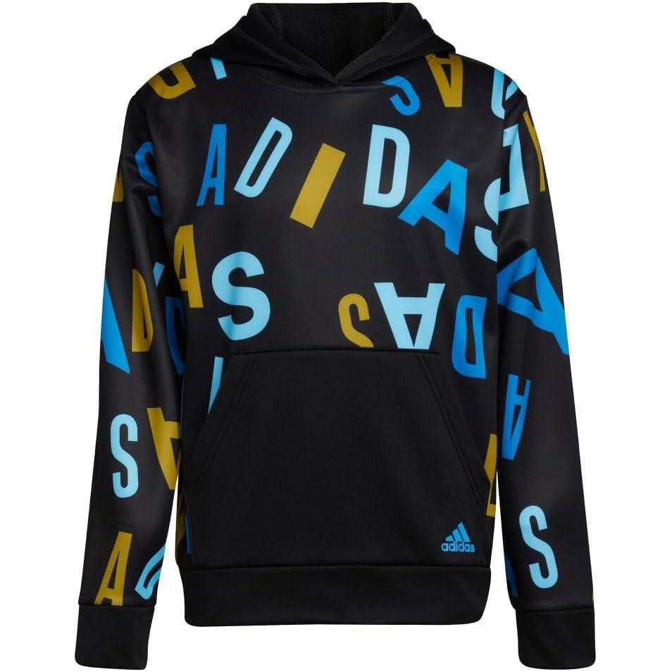 imageadidas Boys Active Sport Athletic Pullover Hooded SweatshirtBlack