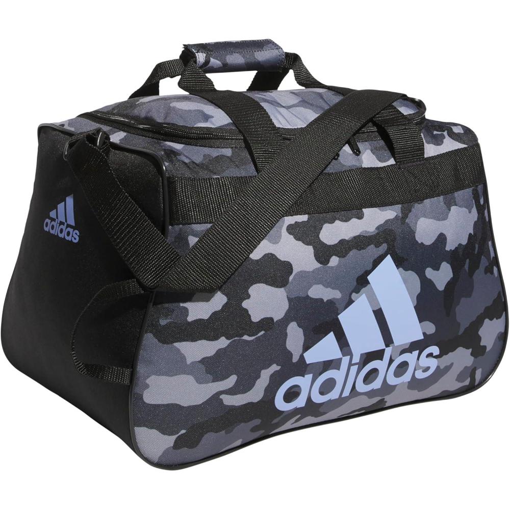 imageadidas Diablo Power Gym Small Duffel Bag for Men and Women  Lightweight for Sports and TravelCamouflage CarbonBlackBlue Spark