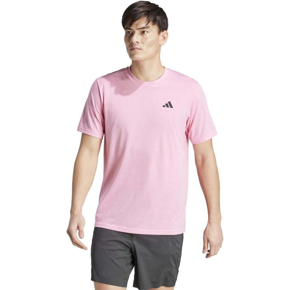 imageadidas Mens Essentials Feel Ready Training TShirtBliss PinkBlack